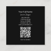 Boho Sunflower QR code Interior Designer スクエア名刺 (裏面)
