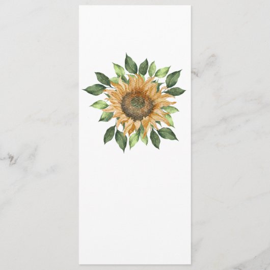 Boho Sunflower Rustic Wildflower Wedding Flat プログラム (裏面)