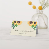 Boho Sunflowers結婚's プレイスカード (正面)