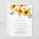 Boho Sunflowers 素朴葉Virtual結婚's 招待状 (正面)