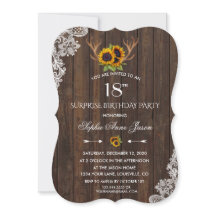 Boho Sunflowers〔雄ジカの〕枝角ズウッド18thバースデーパーティー