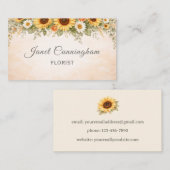 Boho Sunflowers Any Profession 名刺 (正面/裏面)