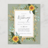 Boho Sunflowers Greenery Water color 結婚's BUDGET (正面)