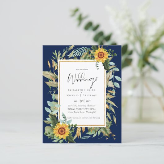 Boho Sunflowers Greenery Water color 結婚's BUDGET (スタンド正面)