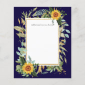 Boho Sunflowers Greenery Water color 結婚's BUDGET (裏面)