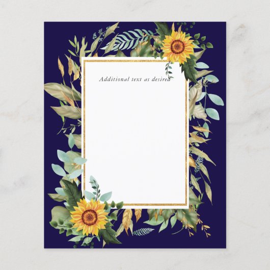 Boho Sunflowers Greenery Water color 結婚's BUDGET (裏面)