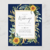 Boho Sunflowers Greenery Water color 結婚's BUDGET (正面)