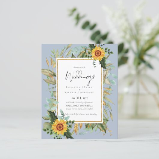 Boho Sunflowers Greenery Water color 結婚's BUDGET (スタンド正面)