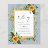 Boho Sunflowers Greenery Water color 結婚's BUDGET (正面)