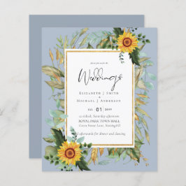 Boho Sunflowers Greenery Water color 結婚's BUDGET
