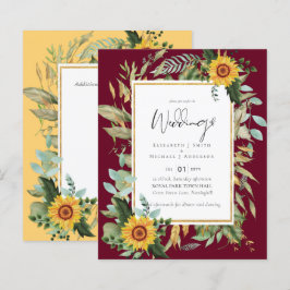 Boho Sunflowers Greenery Water color 結婚's BUDGET