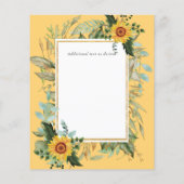 Boho Sunflowers Greenery Water color 結婚's BUDGET (裏面)