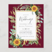 Boho Sunflowers Greenery Water color 結婚's BUDGET (正面)