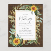 Boho Sunflowers Greenery Water color 結婚's BUDGET (正面)