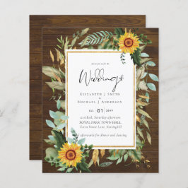 Boho Sunflowers Greenery Water color 結婚's BUDGET
