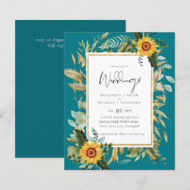 Boho Sunflowers Greenery Water color 結婚's BUDGET