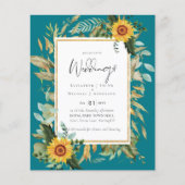 Boho Sunflowers Greenery Water color 結婚's BUDGET (正面)
