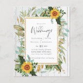 Boho Sunflowers Greenery Water color 結婚's BUDGET (正面)