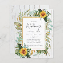 Boho Sunflowers Greenery Water color 結婚's BUDGET