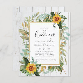 Boho Sunflowers Greenery Water color 結婚's BUDGET