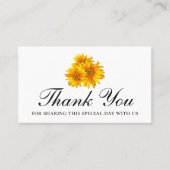Boho Sunflowers Summer Thank You 結婚フローラ プレイスカード (正面)