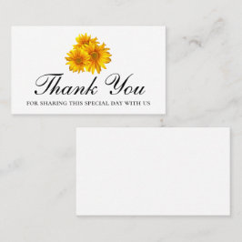 Boho Sunflowers Summer Thank You 結婚フローラ プレイスカード