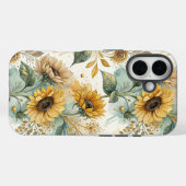 Boho Sunflowers Watercolor Gold Case-Mate iPhoneケース (裏面 (横))