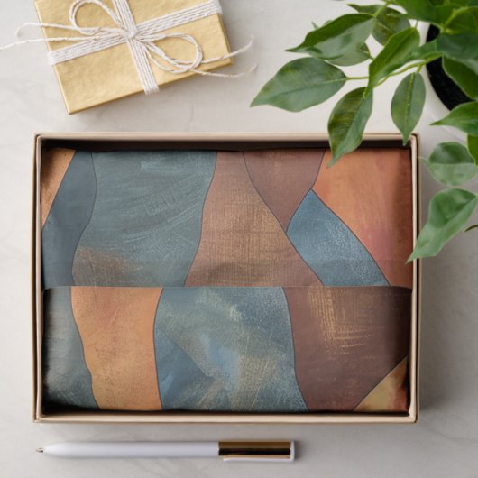 Boho Sunset Over Mountains -Retro Earthy Landscape 薄葉紙 (ギフト)