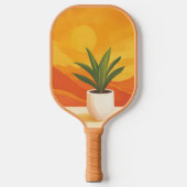 Boho Sunset Pickleball Paddle in Orange and Yellow ピックルボールラケット (正面)