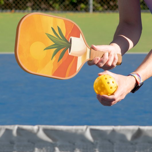 Boho Sunset Pickleball Paddle in Orange and Yellow ピックルボールラケット (インサイチュ)