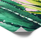 Boho Sunset Retro Floral Abstract Collage ポスター (角)