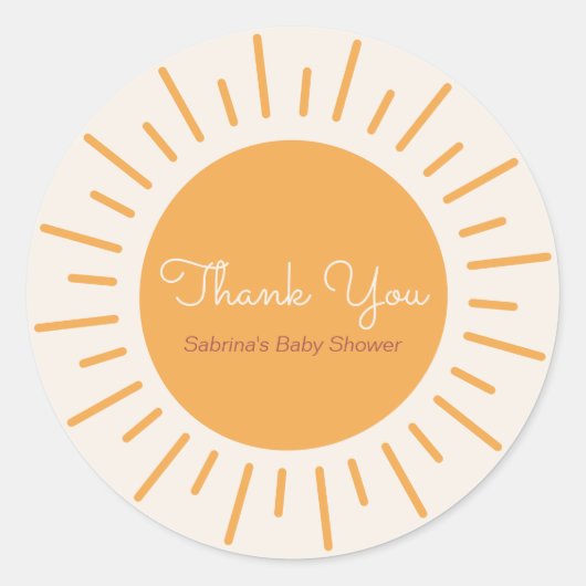 Boho Sunshineありがとう ラウンドシール (正面)