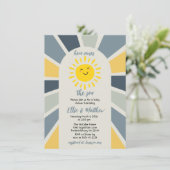 Boho Sunshineここ来の息子の赤ちゃんシャワー 招待状 (スタンド正面)