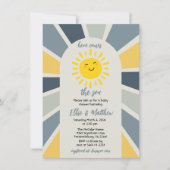 Boho Sunshineここ来の息子の赤ちゃんシャワー 招待状 (正面)