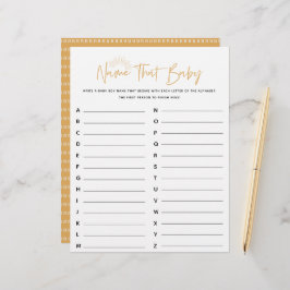 Boho Sunshineの名前その赤ちゃんシャワーゲーム