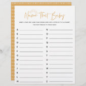 Boho Sunshineの名前その赤ちゃんシャワーゲーム (正面/裏面)