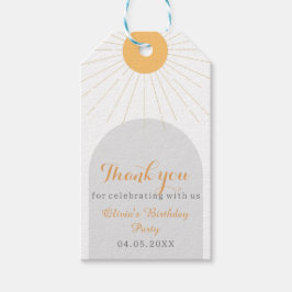 Boho Sunshineサンシャインありがとう誕生日パーティー ギフトタグ