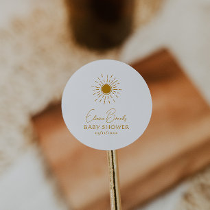 Boho Sunshineモダン Baby Showerありがとう ラウンドシール