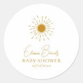 Boho Sunshineモダン Baby Showerありがとう ラウンドシール (正面)