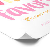 Boho sunshine女の子の赤ん坊シャワー好意サイン ポスター (角)