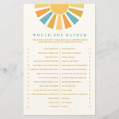 Boho Sunshine彼女はむしろ赤ちゃんシャワーのゲーム (正面)