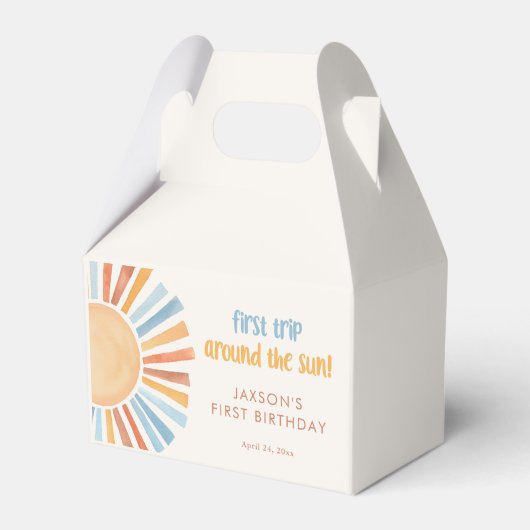 Boho Sunshine最初の旅行のまわりに太陽の誕生日 フェイバーボックス (正面サイド)