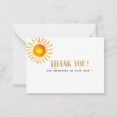 Boho sunshine水色あなた感謝していの赤ちゃんシャワー ノートカード (正面)