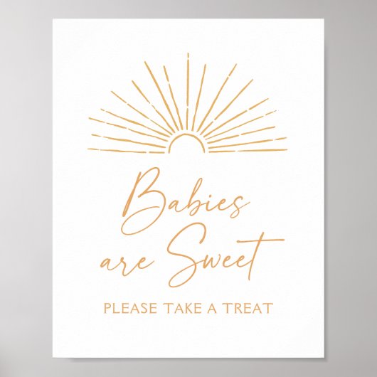 Boho Sunshine赤ちゃんシャワーベビーは甘いサイン ポスター (正面)