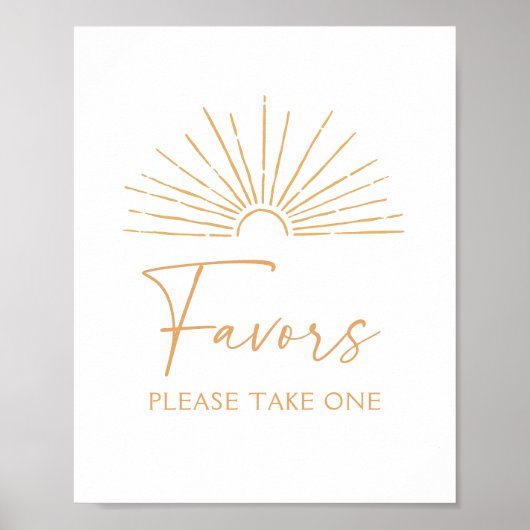 Boho Sunshine赤ちゃんシャワー好意サイン ポスター (正面)