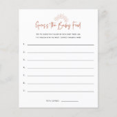 Boho Sunshine食品ベビーシャワーゲームを推測 (正面)