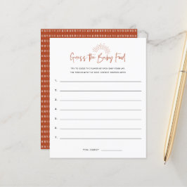 Boho Sunshine食品ベビーシャワーゲームを推測