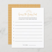 Boho Sunshine食品ベビーシャワーゲームを推測 (正面/裏面)