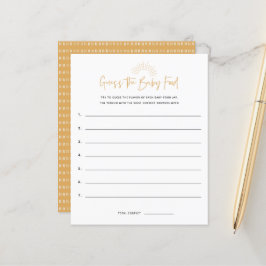 Boho Sunshine食品ベビーシャワーゲームを推測