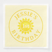 Boho Sunshine 1st Birthday Dinner Napkins – 黄色 (正面)